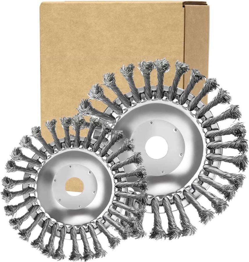 Onkruidborstels 8 inch + 6 inch 254 mm Boring Draadborstel Roestvrij Staal Voor Grastrimmer Verwijdert Effectief Onkruid Mos Roest