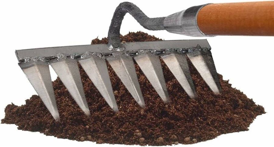 Onkruidhark Metalen verticuteermachine Handbediende onkruidhark Volledig stalen holle schoffel Gehard draagbaar stalen grondgereedschap voor graven voor verplanten en onderhoud zeven schoffel