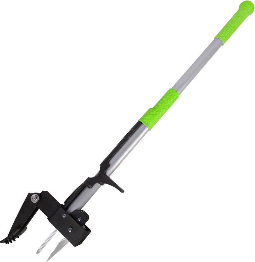 Onkruidverwijderaar met roestvrijstalen 4 klauwen en pedaal tuingereedschap voor efficiënte onkruidverwijdering tuingereedschap met zilveren ijzeren pijphandgreep (39 4 inch 100 cm)