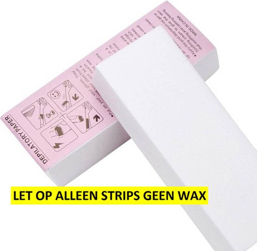 Letic Ontharingsstrips Harsstrips Waxstrips Lichaam Benen Bikinlijn Gezicht Borsthaar Rughaar Ontharen Waxen Ontharing Strips Lichaamshaar Verwijderen Gevoelige Huid Vrouwen & Mannen 100 Stuks