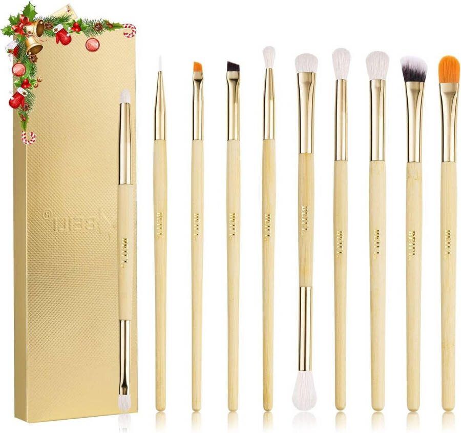 Oogmake-upkwasten set 10 stuks veganistisch voor oogschaduw concealer wenkbrauwen eyeliner foundation lippenblush professionele make-upkwasten