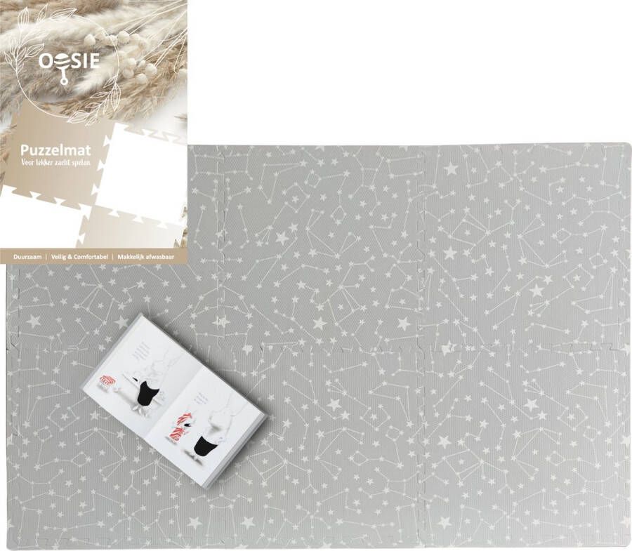 Oosie Puzzelmat Cosmic Grey Dikke foam Veilig spelen Grijs Afmetingen 180 X 120 x 1.2CM