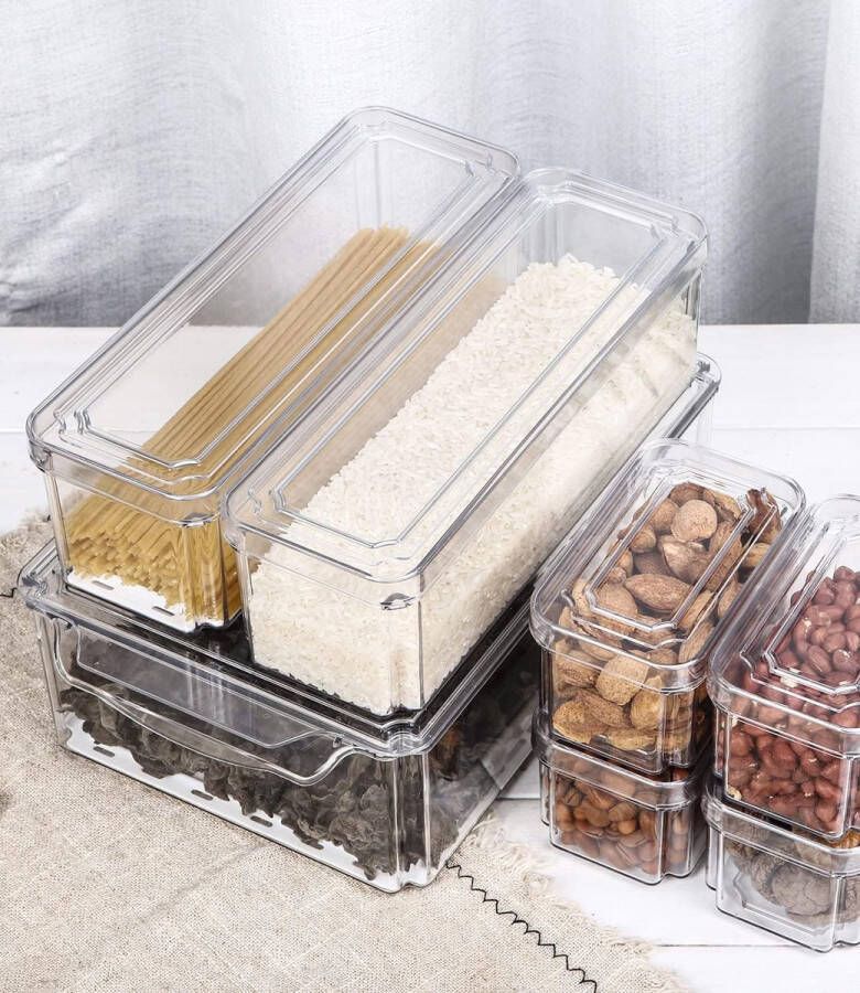 Opbergbakken Bijkeuken (Transparant) Set Koelkast-organizer 7-Piece