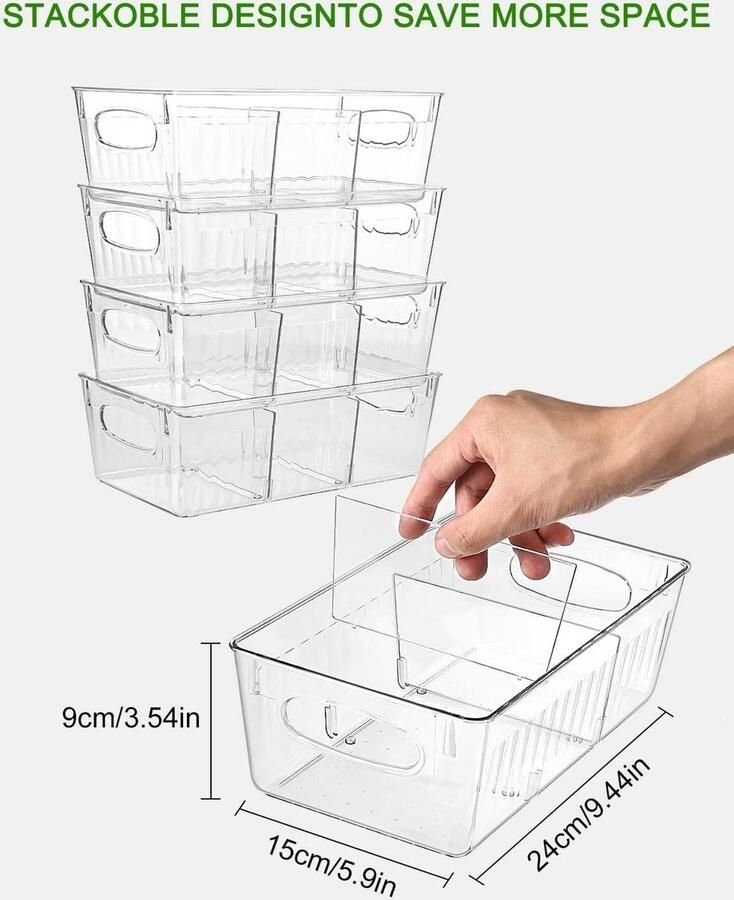 Koelkastorganizer set voorraadkamer snacks blikjes keuken HOGE KWALITEIT MATERIAAL 8 -stcs