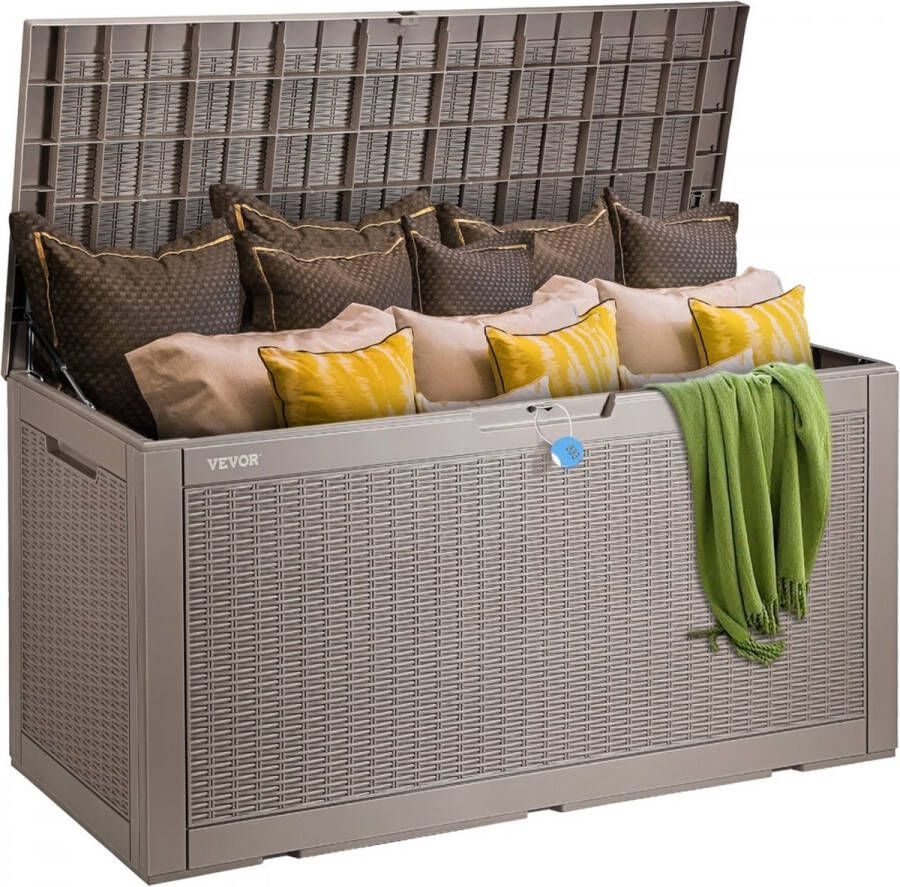 Opbergbox 378 5L PP-apparatuurbox 1220x545x623mm Opbergbox voor buiten 299kg draagvermogen Tuinbox Kussenbox Ideaal voor het opbergen van sportartikelen tuingereedschap etc