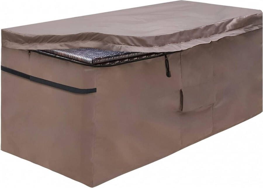 Opbergbox Tuinkussenbox Hoes Kussenbox Beschermhoes Ritssluiting Deksel Luchtschacht Waterdicht 420D Oxford Bruin 130-71-67cm Opbergbox Tuinkussenbox