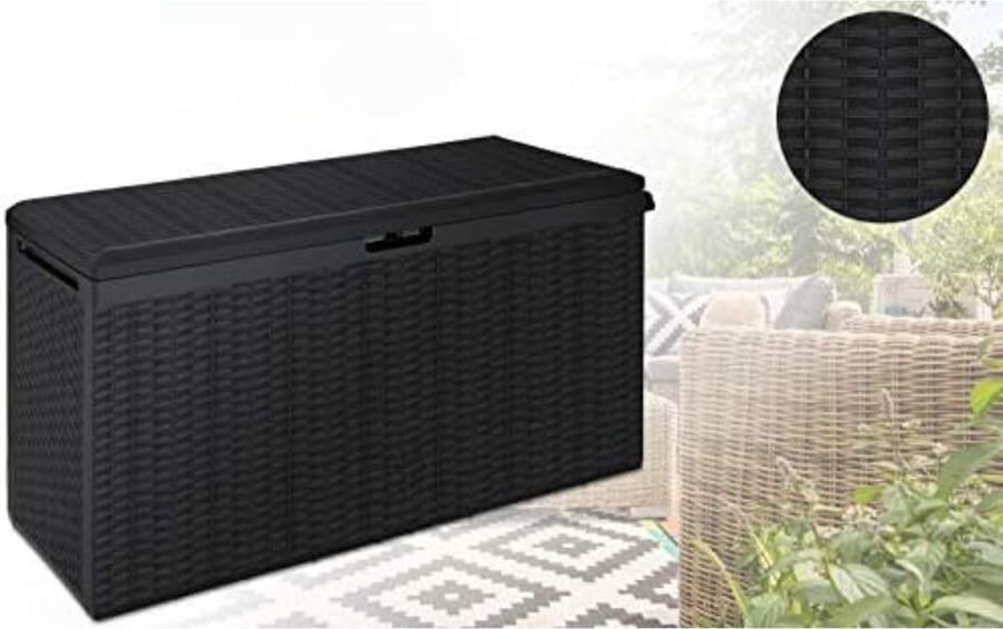 Opbergbox tuinkussenbox waterdicht Tuinkussenbox waterdicht Kussenbox voor buiten ‎114 x 60 x 47 cm Antraciet
