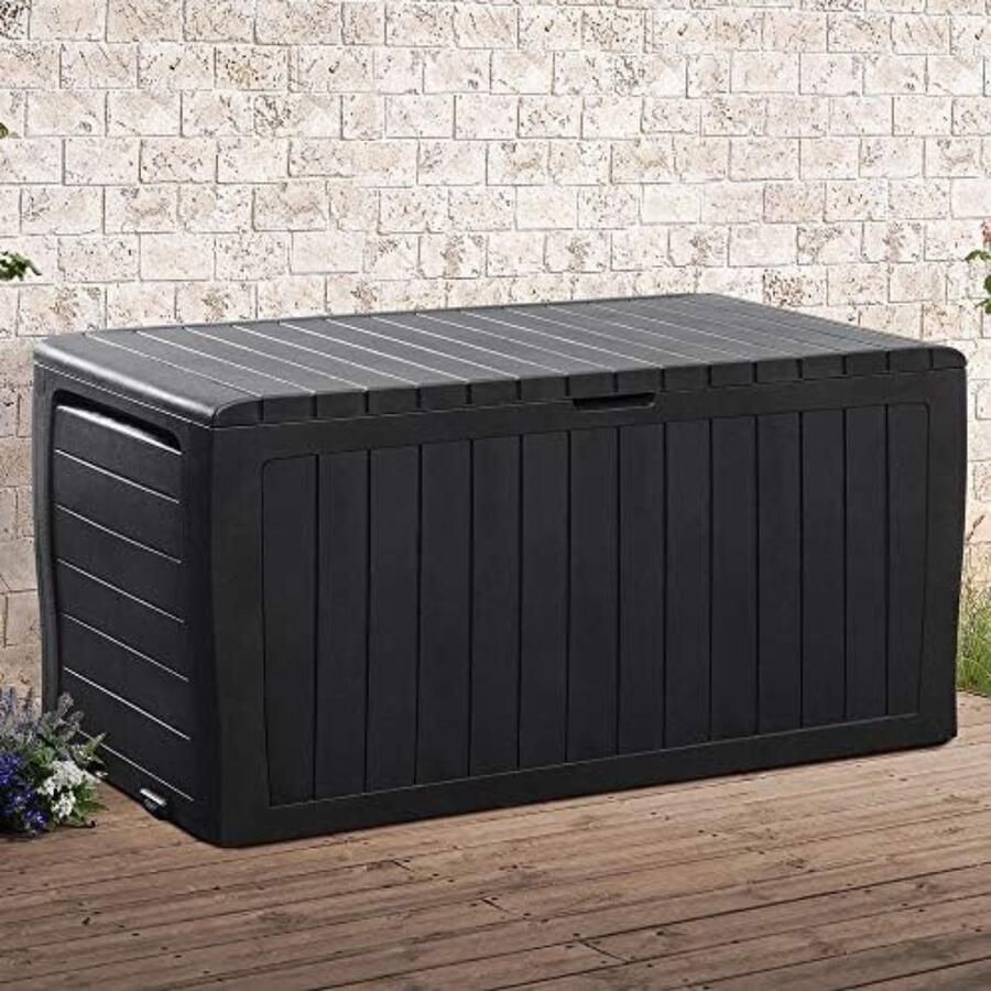 Opbergbox tuinkussenbox waterdicht Tuinkussenbox waterdicht Kussenbox voor buiten 117 x 57 x 45 cm Antraciet