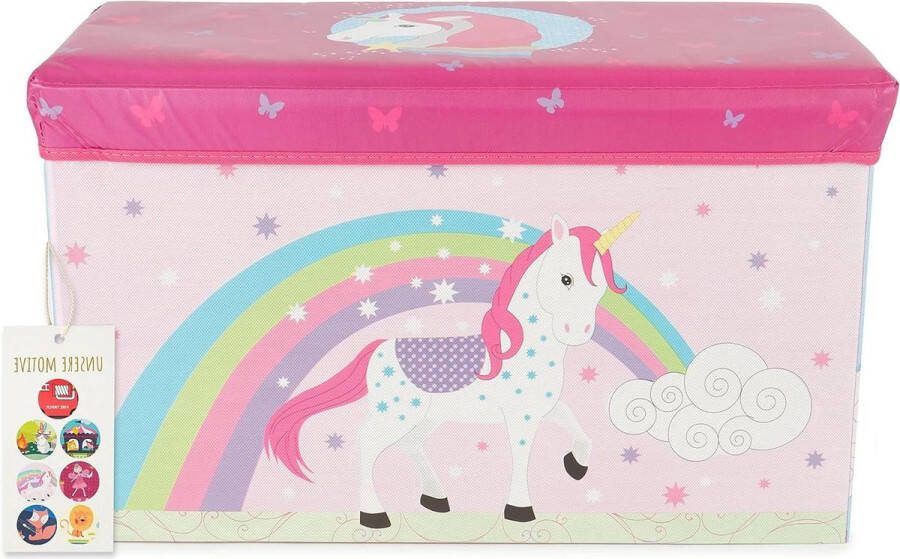 Opbergdoos eenhoorn 60 l opvouwbaar speelgoedkist kinderen grote opbergdoos luiertafel organizer