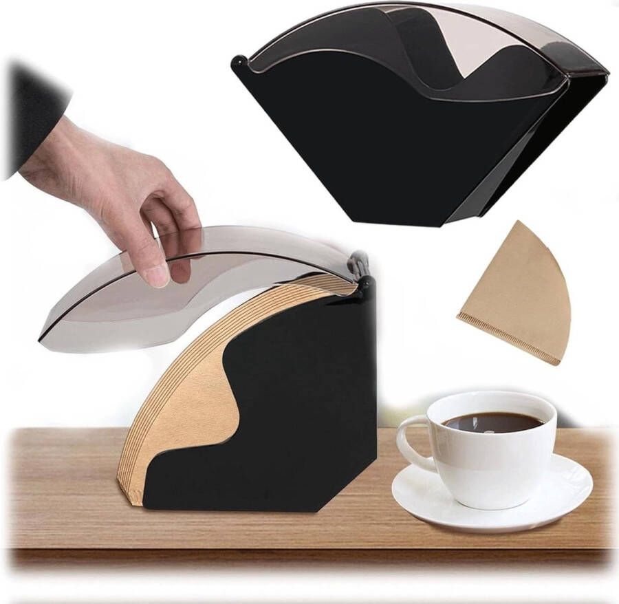 Opbergdoos koffiefilterhouder met afdekking stofdichte koffiefilterhouder 40 stuks koffiefilterpapier thuis bar cafés