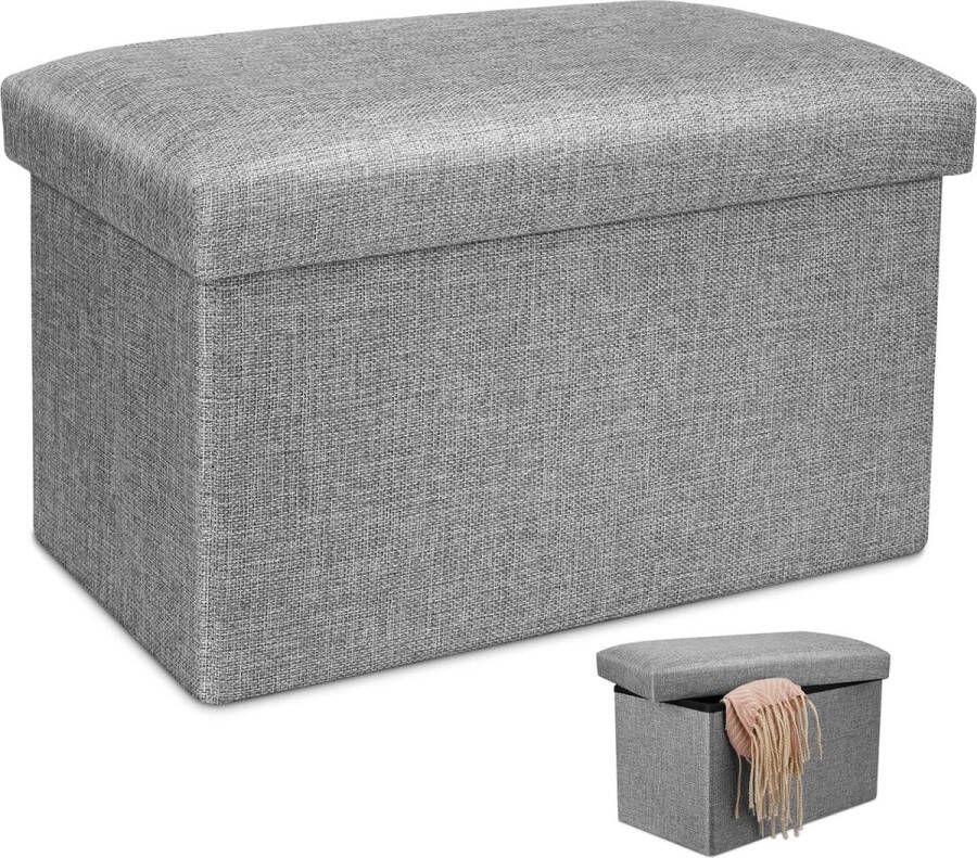 Opbergdoos voetensteun opvouwbare zitbank 40 x 25 x 25 cm multifunctionele sofa zitkruk met opbergruimte voor het opbergen van voorwerpen en als stoel