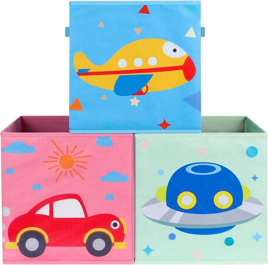 Opbergdozen set van 3 opvouwbare dierenopbergdoos speelgoedkisten opbergdoos voor woonkamer kinderkamer kinderspeelkamer kleuterschool