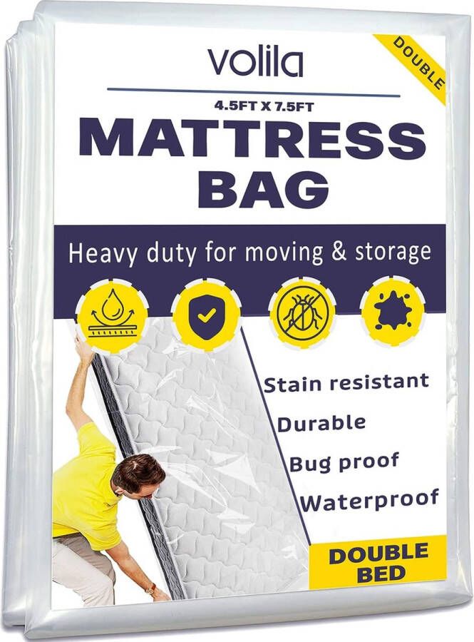 Opberghoes voor Matras Beschermhoes Matraszak Matrashoes Beschermzak voor Matras Matrasopslaghoes Tweepersoonsbed (230cm x 137cm)