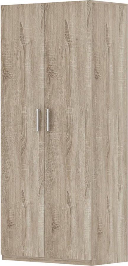 Opbergkast Graham Sonoma Breedte 80 cm Hoogte 180 cm Diepte 42 cm Met planken Met openslaande deuren