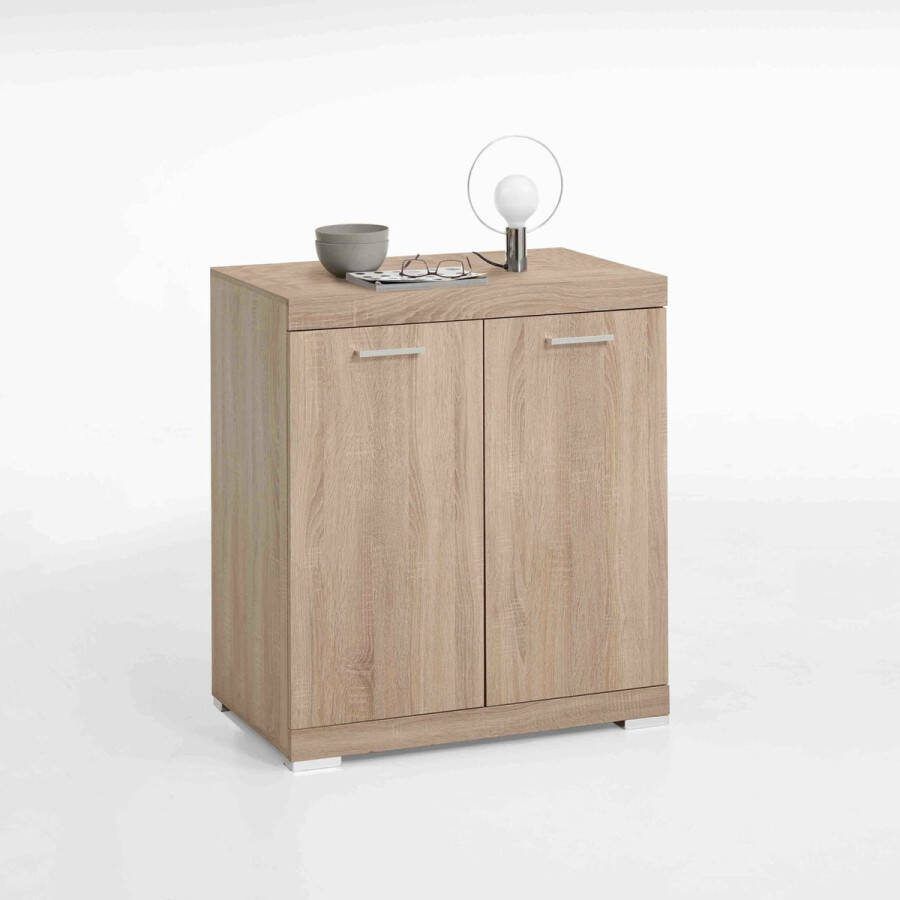 Opbergkast Hermes Eiken Breedte 80 cm Hoogte 89.9 cm Diepte 49.9 cm Met planken Met openslaande deuren