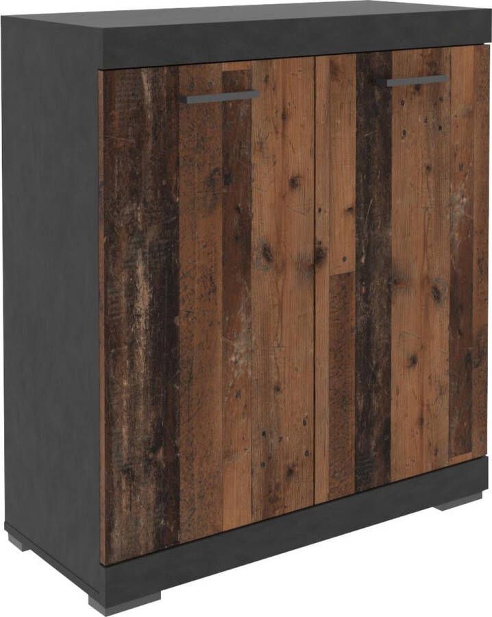 Opbergkast Hermes Matera Vintage Breedte 80 cm Hoogte 89.9 cm Diepte 34.9 cm Met planken Met openslaande deuren