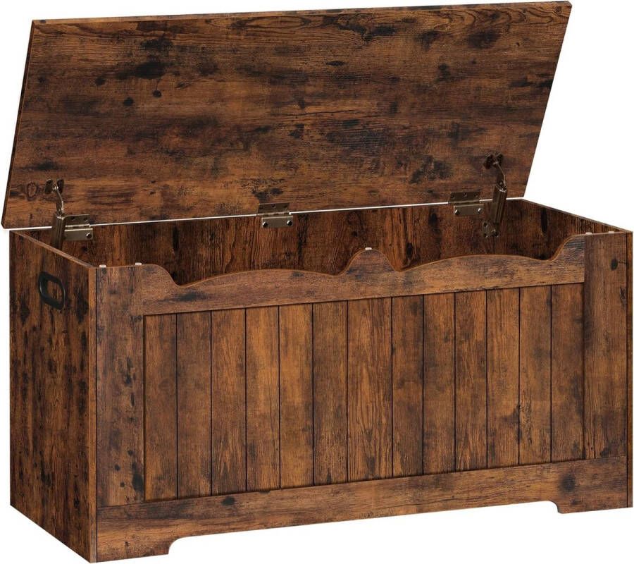 Opbergkist voor speelgoedkist opbergkist met lift-top en veiligheidsscharnier houten opbergbank schoenenbank voor entree slaapkamer woonkamer 15 7 x 39 4 x 18 1 inch rustiek