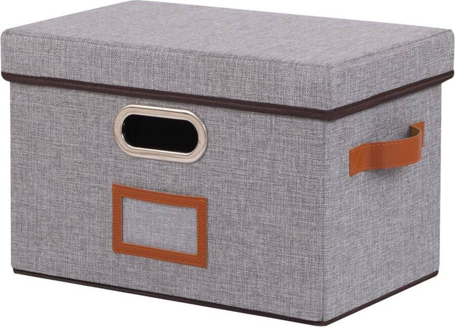 Opbergmanden voor planken opbergdozen met deksels opvouwbare kubusorganisator stoffen bakken grijs 32 x 23 x 20 cm thuiskantoor 1 stuks