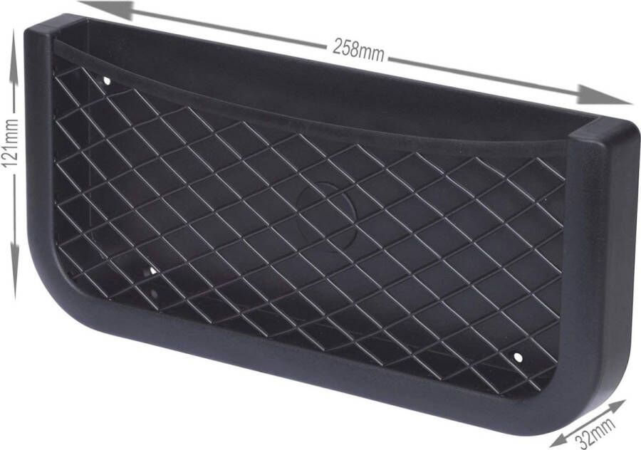 Opbergnet vak om te plakken of te schroeven voor voertuigen boot camper caravan kast en binnenruimtes universeel inzetbaar (L = 258 x 121 x 32 mm)