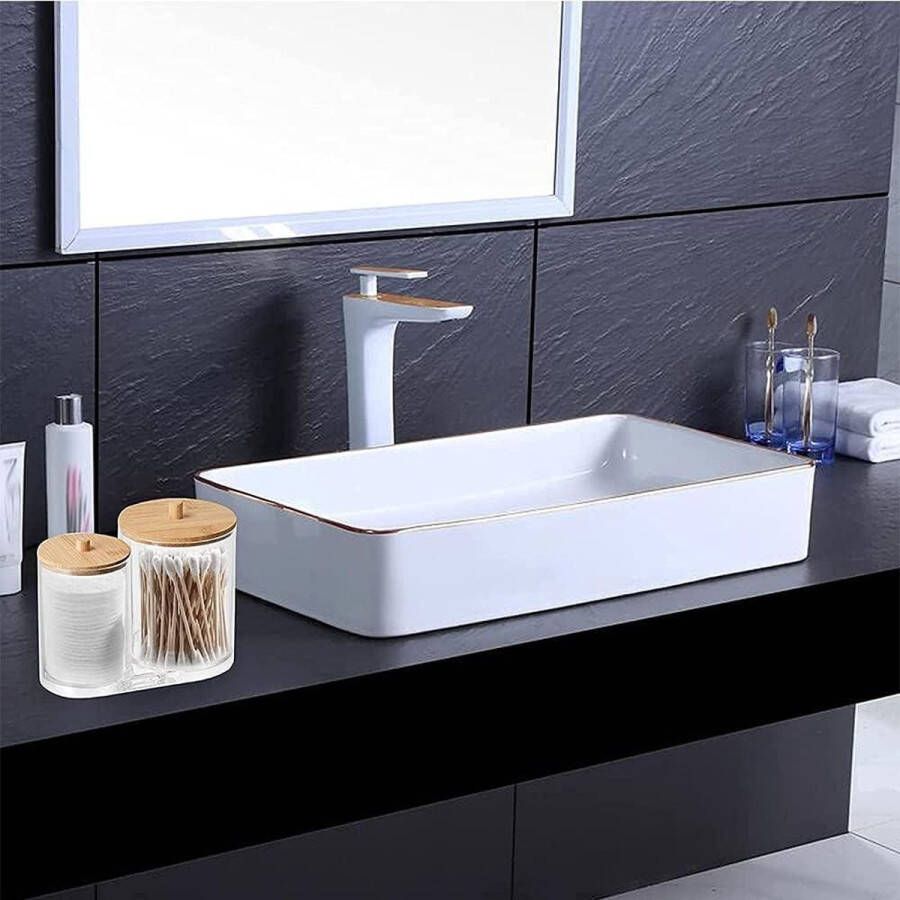 Opbergpotten voor Katoenen Pads Acryl Wattenstaafjes Organizer Draagbare Wattenstaafjeshouder Transparante Katoenen Swab Opslag Ronde Pads Opslag Papieren Servet Organizer