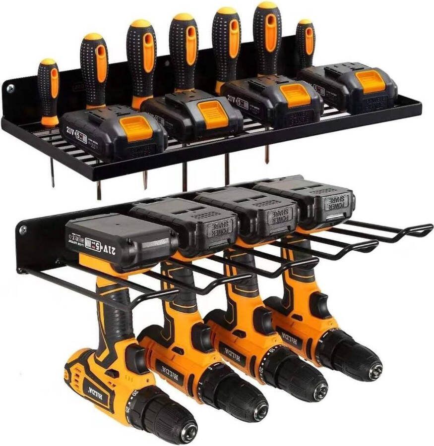 Opbergrek Muur Mount Boorhouder voor 5 Power Boor Heavy Duty Pegboard Wandhouder Garage Thuis Werkplaats