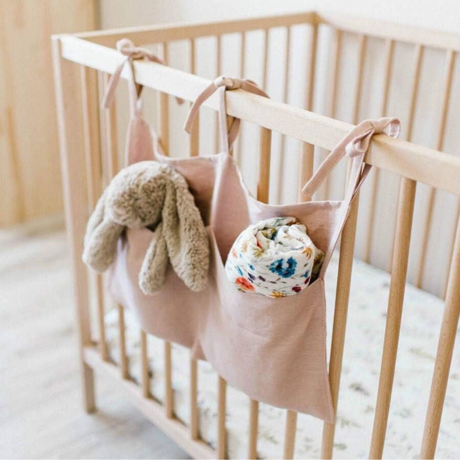 Opbergtas om op te hangen babybed tas organizer voor kleuterschool en bed robuust nachtspeelgoed opbergtas (roze)