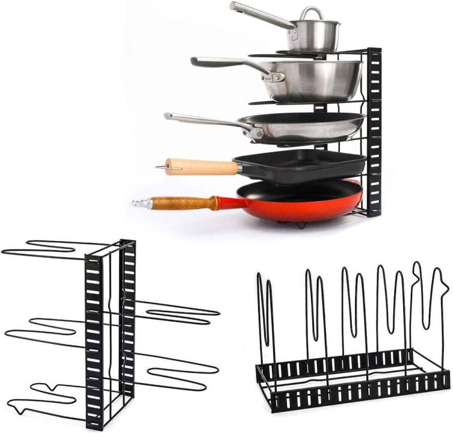 Opbergvak voor Potdeksel Keuken Pottenbakje voor Lade met 5 Schappen Organisator voor Potten Sink organizer