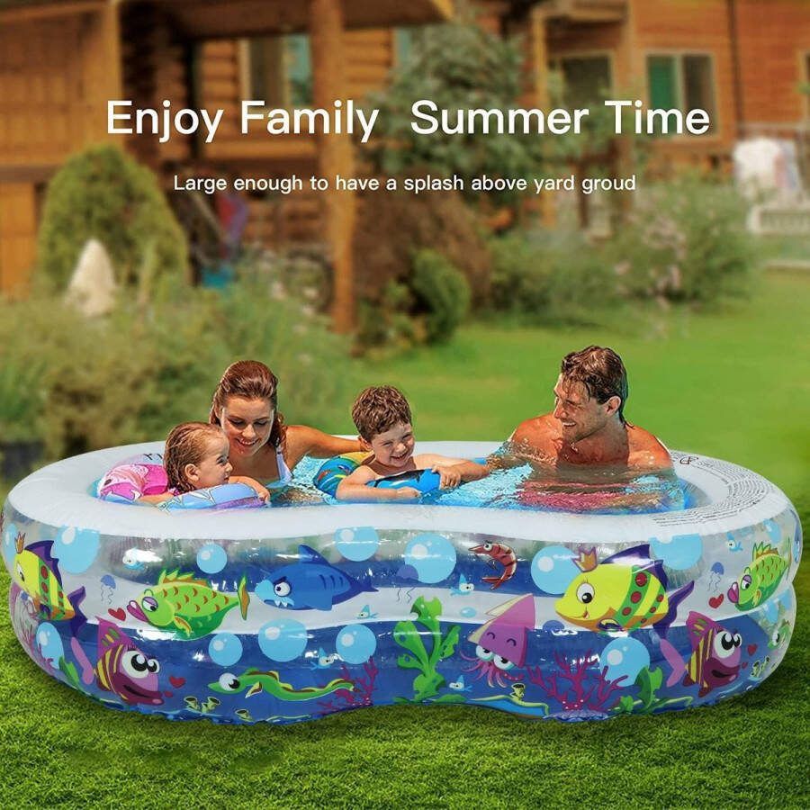 Opblaasbaar zwembad Dothfolle 63 x 43 x 18 inch voor kinderen en volwassenen gezinsformaat bovengronds zwembad eenvoudige set achtertuin en tuin zomer waterplezier Kinderzwembad