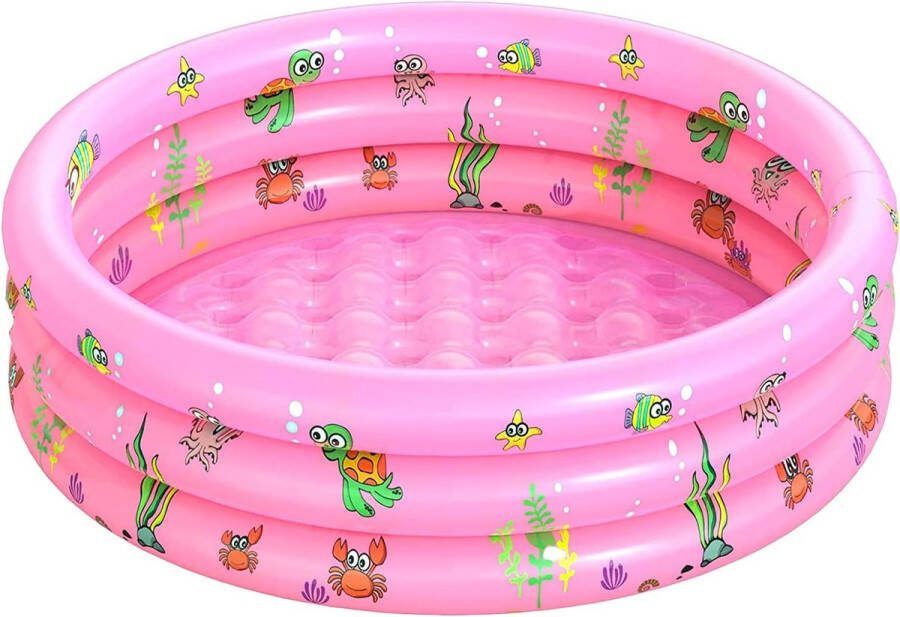 Opblaasbaar zwembad opblaasbaar kinderbadje kinderzwembad kinderbadje opblaasbaar kinderzwembad babyzwembad 3 wielen diameter 100 cm hoogte 35 cm