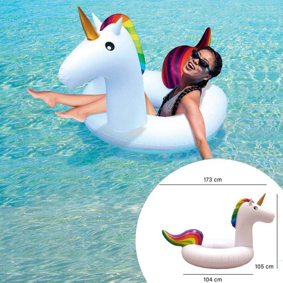 Jetlag Jet Lag Opblaasbare Zwemband Unicorn 173 x 104 x 105 cm 50 kg Zwemring Opblaasband Opblaasbaar Zwembandspeelgoed