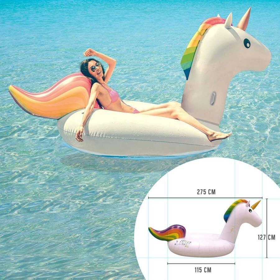 Jetlag Jet Lag Opblaasbare Zwemband Unicorn XL 275 x 115 x 127 cm 80 kg Zwemring Opblaasband Opblaasbaar Zwembandspeelgoed
