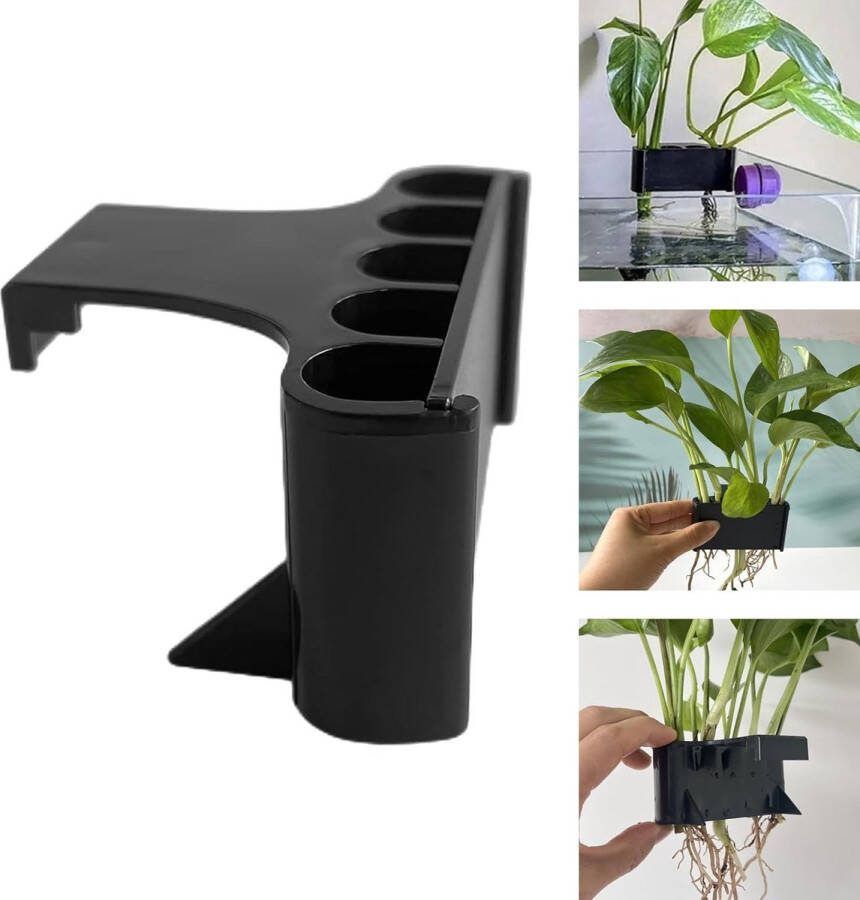 Ophanghouder voor waterplanten decoratieve en universele waterplantenrekgaten geschikt voor aquaria om waterplanten te zwemmen (lange haak)