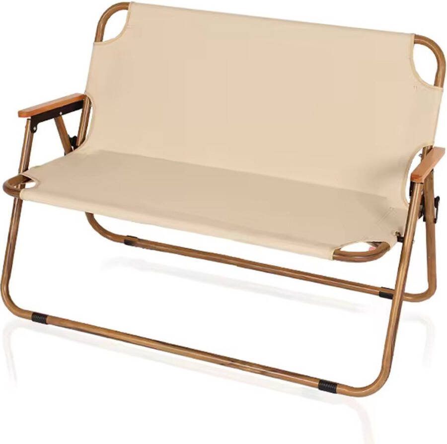 Opklapbare bank Bankje Voor Balkon Camping Tuin 113x74 cm Beige