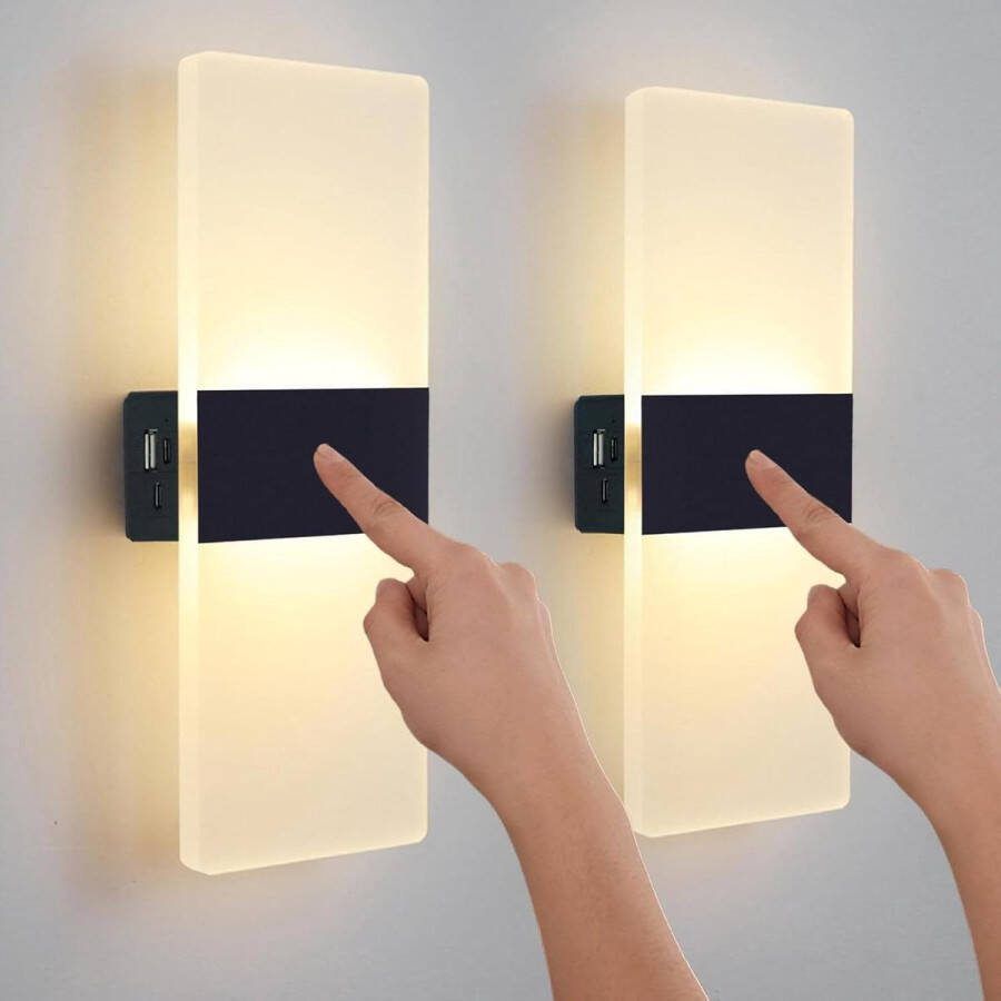Oplaadbare Batterij Binnen LED Wandverlichting Touch Control Wandlamp 3 Helderheid Draadloze Bedlampjes Draagbare Magnetische Bevestiging Warm Licht 3000K