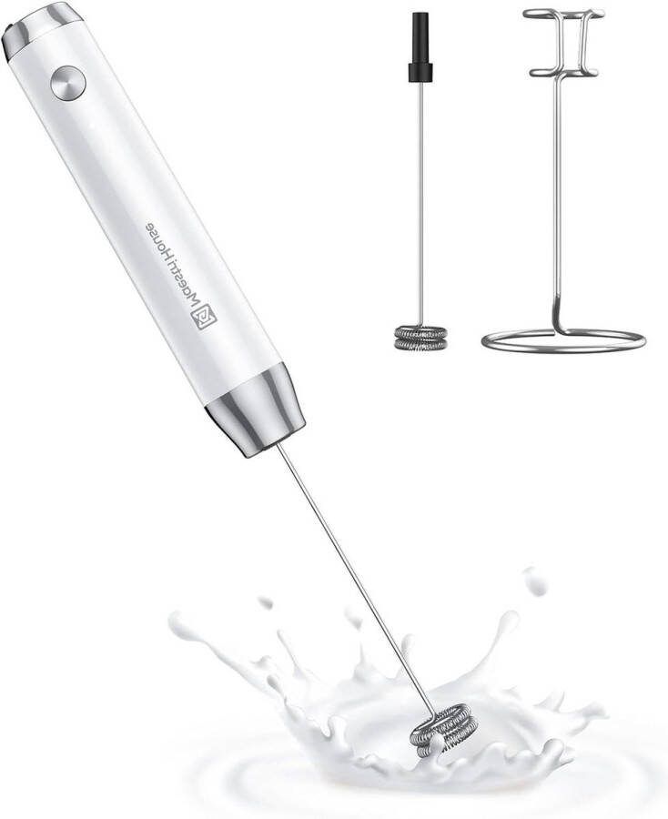 Oplaadbare Elektrische Melkopschuimer Handheld Foam Maker Waterdichte Rvs Garde Voor Lattes Cappuccino
