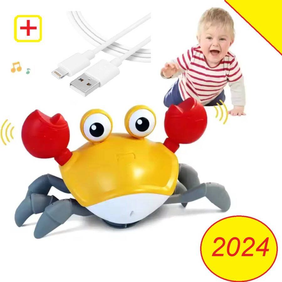 Oplaadbare Lopende Krab Met Verlichting + Clash Detectie & Oplaadbaar Via Meegeleverde USB Kabel & Voorzien Van 3 Snelheden Hondenspeeltjes Dansende Krab Walking Crab Kinderspeelgoed Sensorisch Speelgoed Bekend Van TikTok Crawling Crab