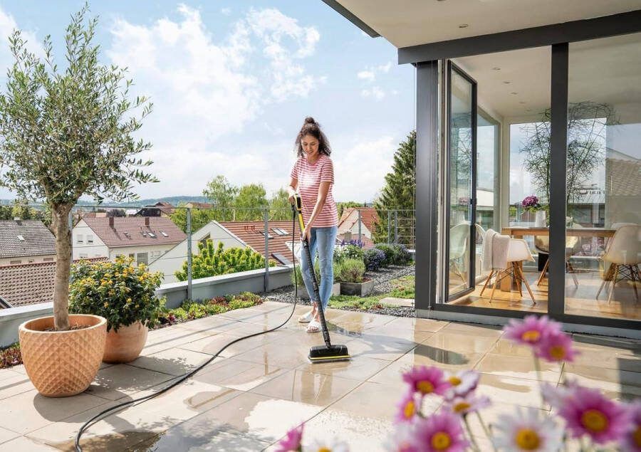Oppervlaktereiniger PS 30 powerscrubber voor hogedrukreinigers 360 graden draaibare borstelkop 3 geïntegreerde sproeiers uitwisselbaar wisserblad