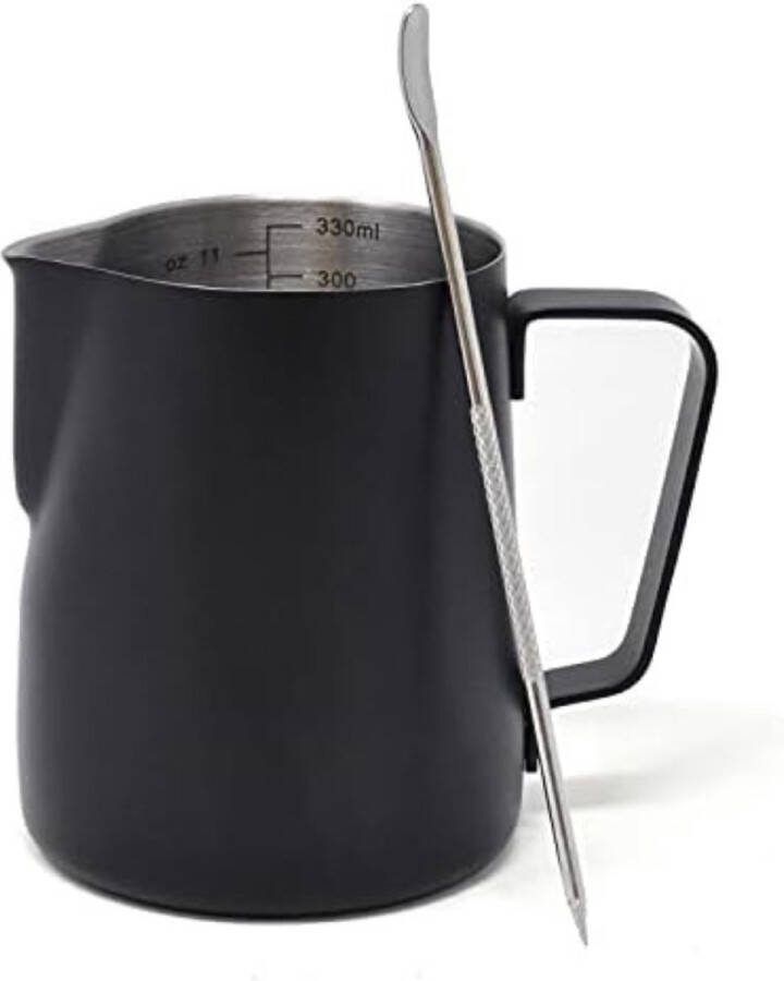 Opschuimkan Melkkannetje Opschuim kannetje ‎9 x 9 x 11 cm Zwart Zilver