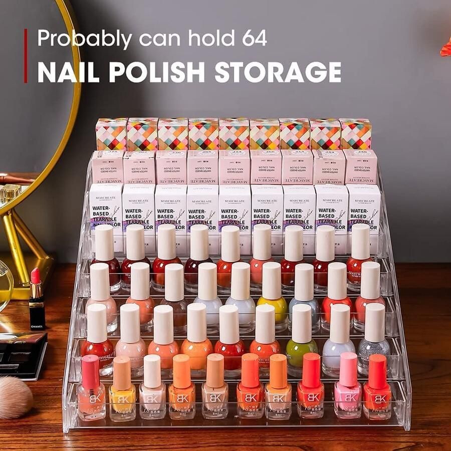 Opslag 84 flessen van 7 lagen Zonnebril Acryl displayrek Houder voor essentiële oliën Doorzichtige make-up organizer Geen gereedschap vereist Montage