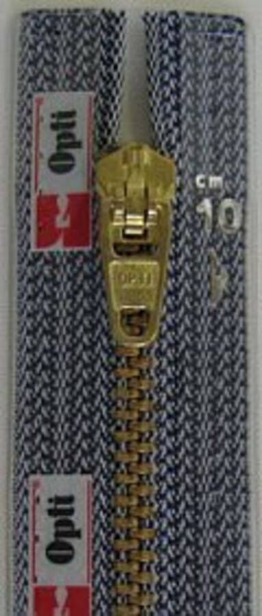 Optilon Opti 1993 M40 antiek goud metalen rits 4 mm niet deelbaar 14 cm. lavendel