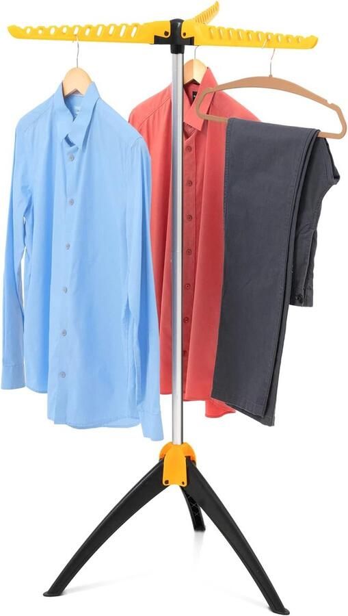 Opvouwbaar droogrek ruimtebesparend Kledingrek met uitklapbare kledinghaken voor 63 kleerhangers Wasdroger Opvouwbaar met 3 Armen 60 x 57 x 130 cm