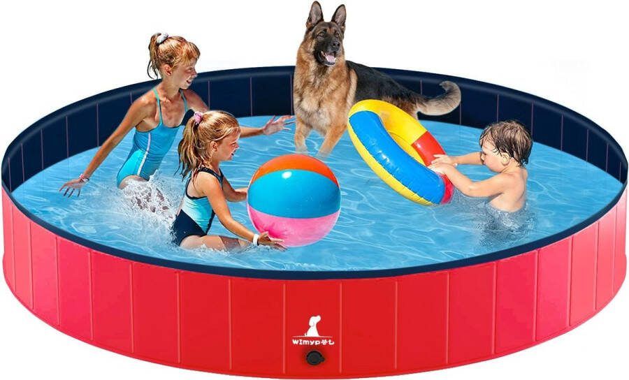 Opvouwbaar hondenzwembad huisdier hondenkat voor binnen en buiten pvc antislip anti-perforatie met versterkte Oxford-muren duurzame honden om te peddelen (120 x 30 cm)