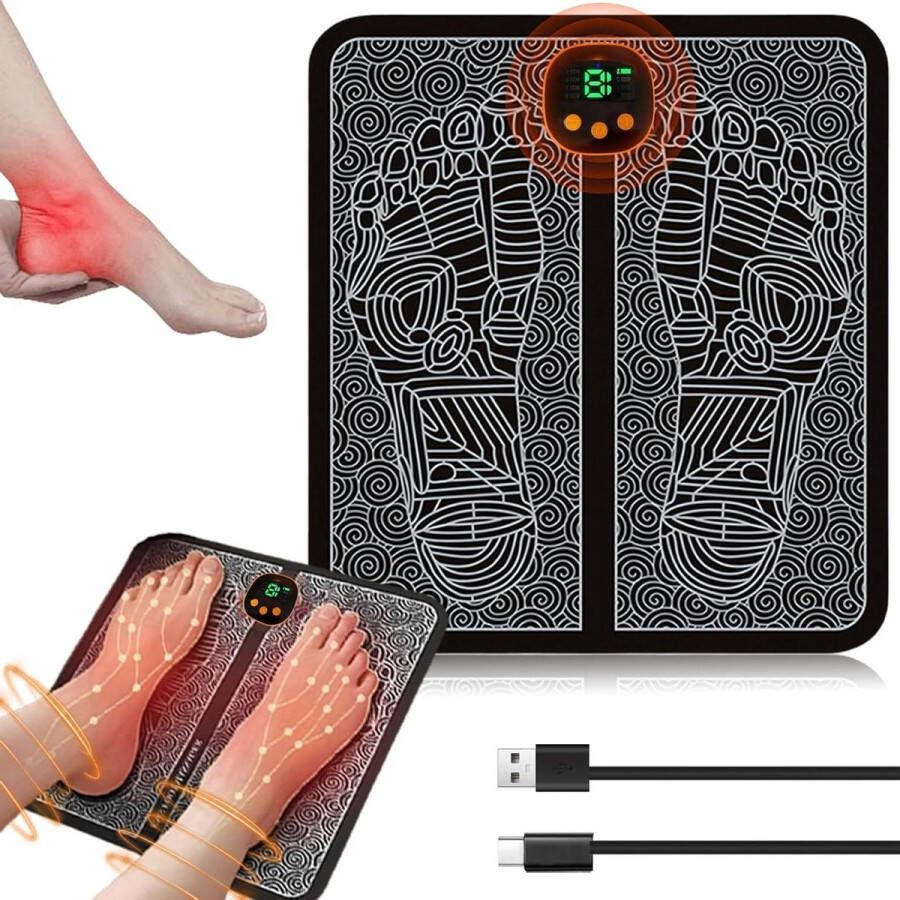 Opvouwbaar Intelligente Massagemat EMS Voetmassageapparaat met 8 Modi Draagbare Elektrische Voetmassage voor Doorbloeding en Spierpijn Voetmassage