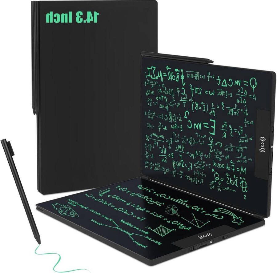 Opvouwbaar LCD-schrijfbord 14.3 inch Digitaal tekentablet voor volwassenen met 0.5 mm monochrome lijnen Tekenbord