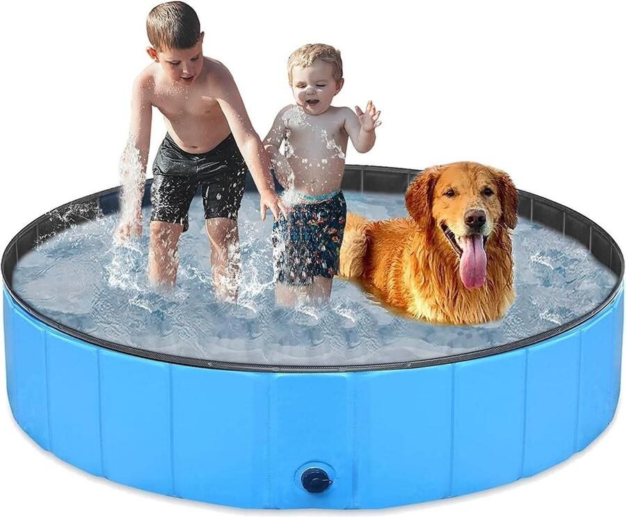 Opvouwbaar PVC Hondenzwembad Antislip Stevig Badkuip voor Kinderen Huisdier Tuin Patio Badkamer Blauwe Kleur 120 * 30