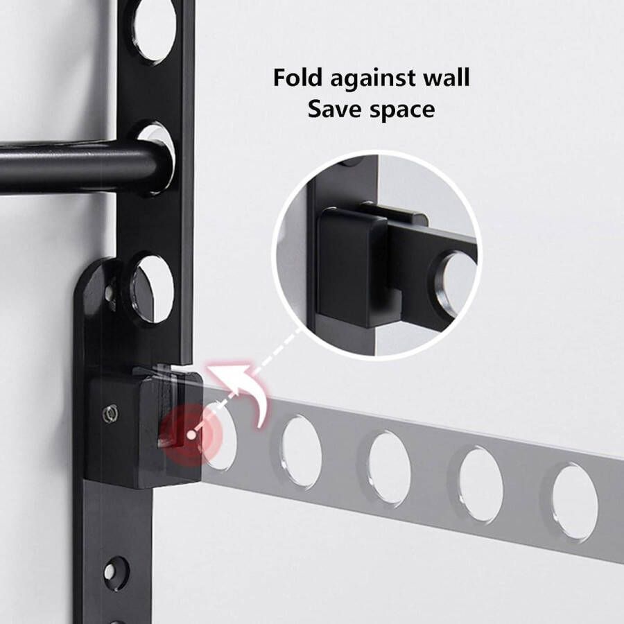 Opvouwbaar wandgemonteerd wasrek aluminiumlegering balkonhanger kastorganizer binnen en buiten