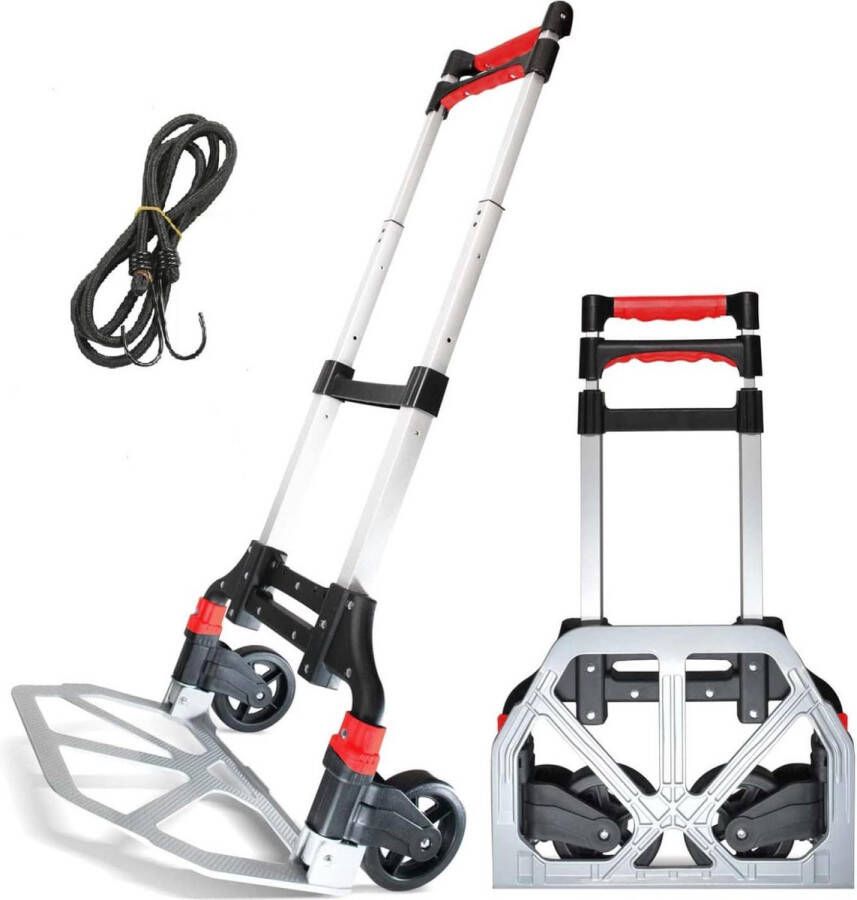 Opvouwbare aluminium steekwagen Heavy Duty trolley met 80 kg draagvermogen voor kamperen en tuin Trolley
