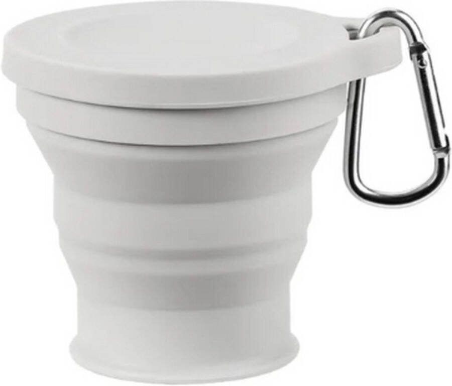 Opvouwbare beker Licht Grijs To go 150ML Siliconen cup Herbruikbaar Pocket cup Koffie Theebeker Travel cup