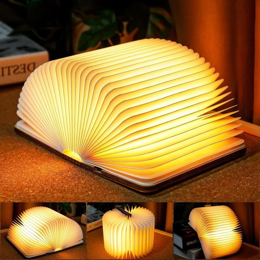 Opvouwbare boeklamp 2500mAh USB-C oplaadbaar nachtlampje Warm wit Voor vriendin en kinderen Home Decor book seat