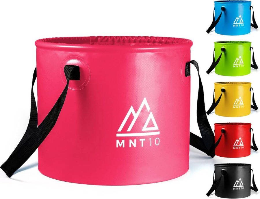 Opvouwbare buitenemmer in 15 of 20 liter vouwkom van robuust zeildoek als campingafwasbak afwasbak of als opvouwbare emmer voor campingservies bestek (roze 20 liter)